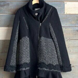Deca de Vous a Nous Made In France Artisan Wool Blend Ruffle Cardigan